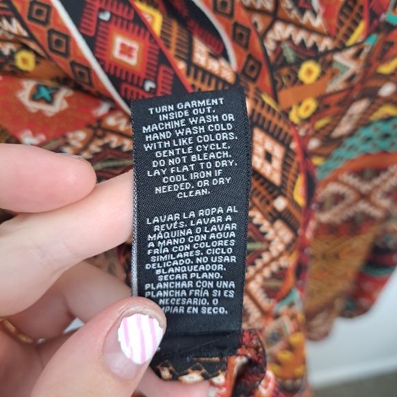 Zac & Rachel Bundle Of 2 Orange Blue Aztec Multicolor Flowy Boho Blouses Sz 3X - Picture 8 of 13